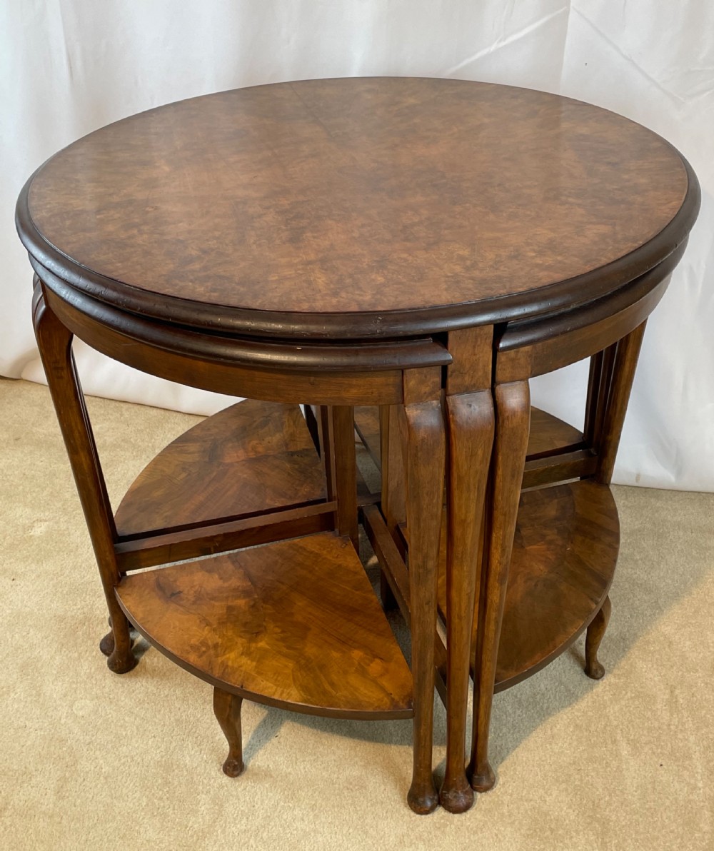 Fine Burr Walnut Nest of Five Tables View X