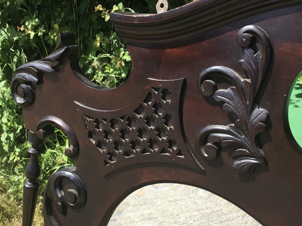 Late Victorian Heart Plate Overmantel Mirror  View VI