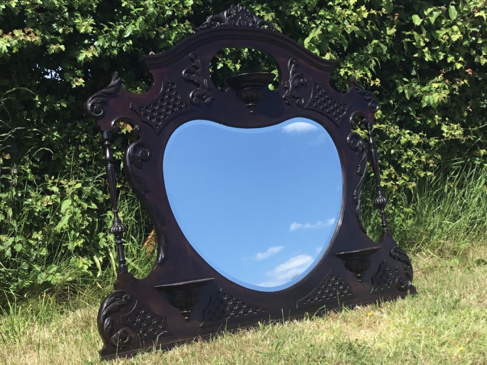 Late Victorian Heart Plate Overmantel Mirror  View VII
