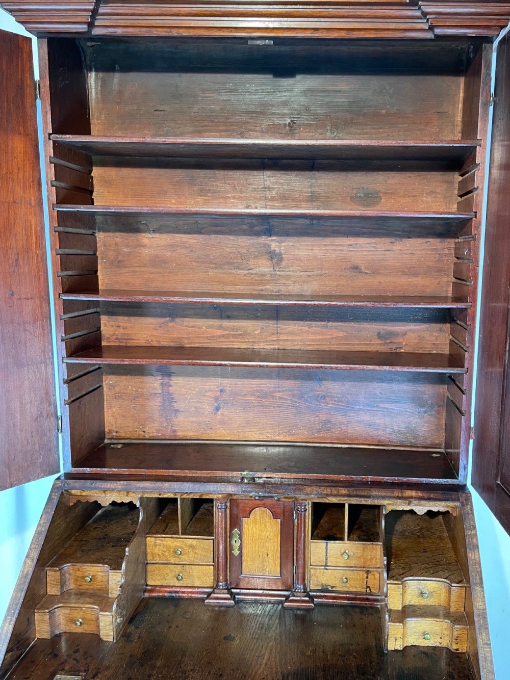 Georgian Cupboard Bureau Bookcase View XI