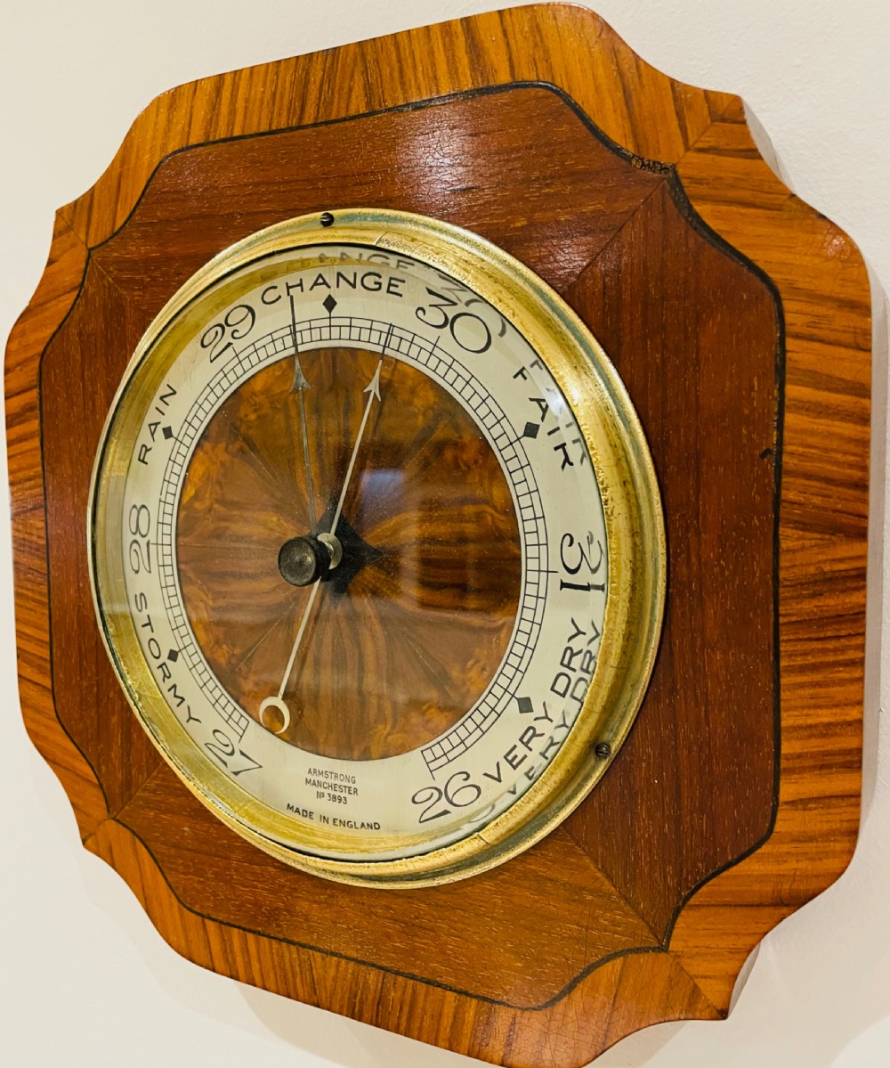 Kingwood, Mahogany & Walnut Aneroid Barometer
