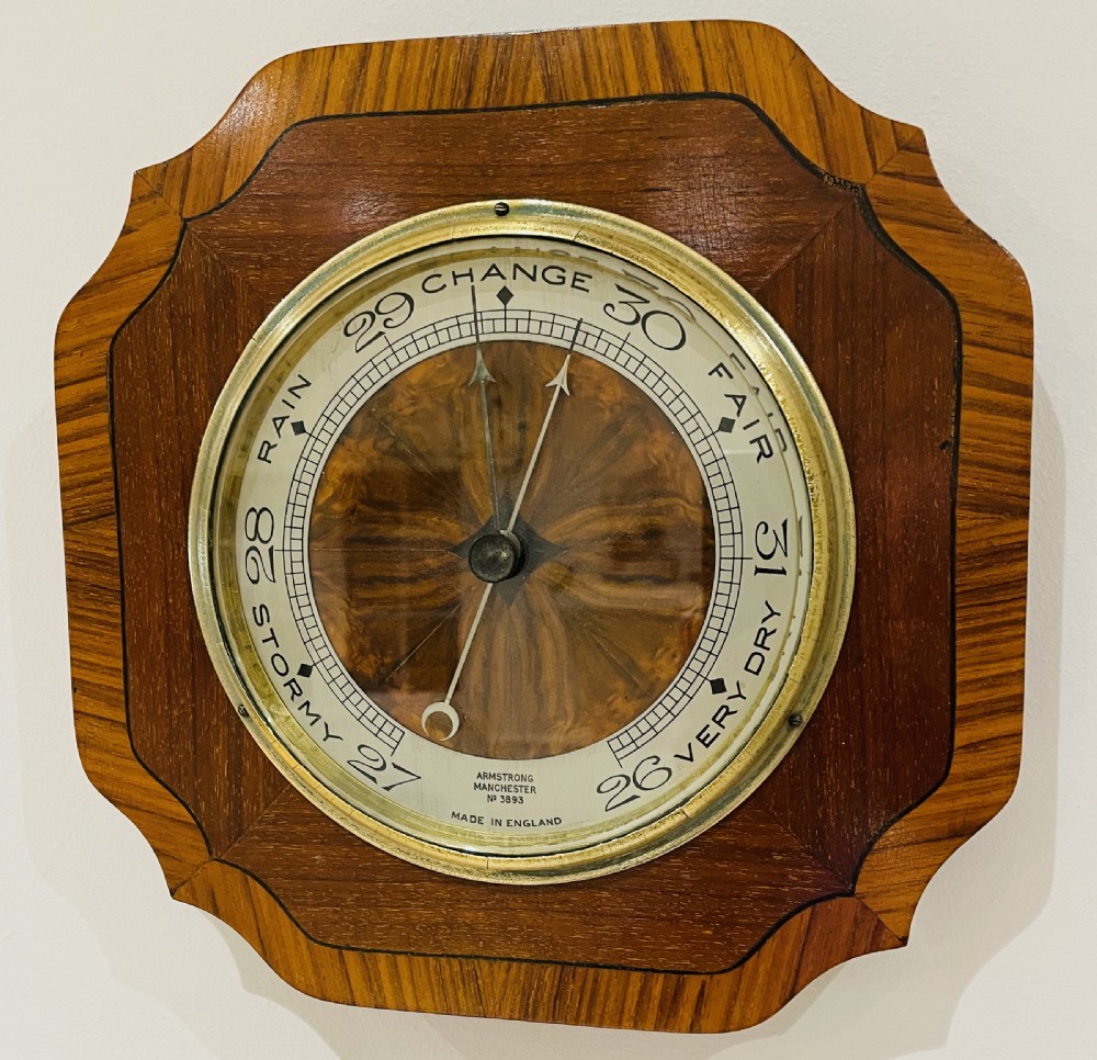 Kingwood, Mahogany & Walnut Aneroid Barometer View II