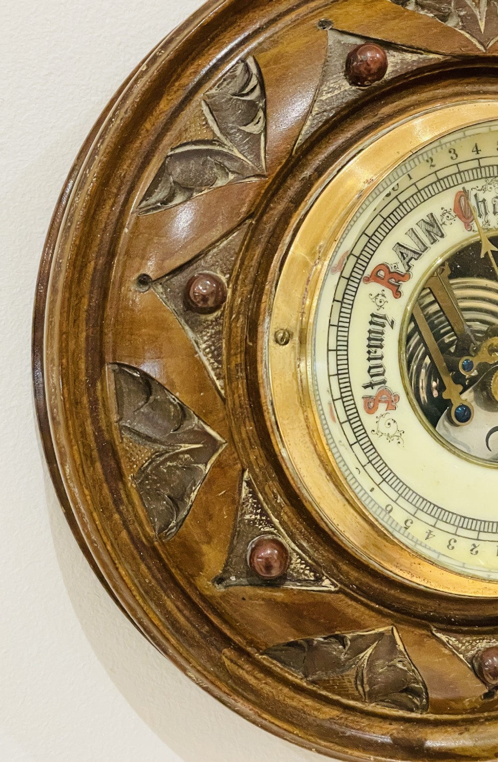 Victorian Carved Walnut Barometer View III