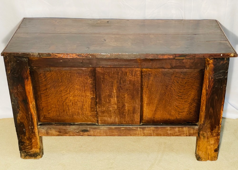 Parquetry Inlaid 17th Century Oak Coffer  View X