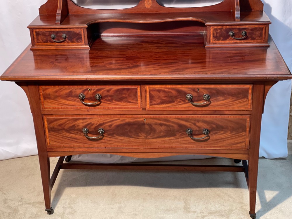 Fine Quality Inlaid Dressing Table with Swing Mirror View II