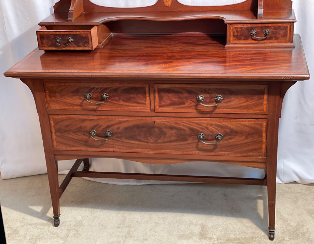 Fine Quality Inlaid Dressing Table with Swing Mirror View IV
