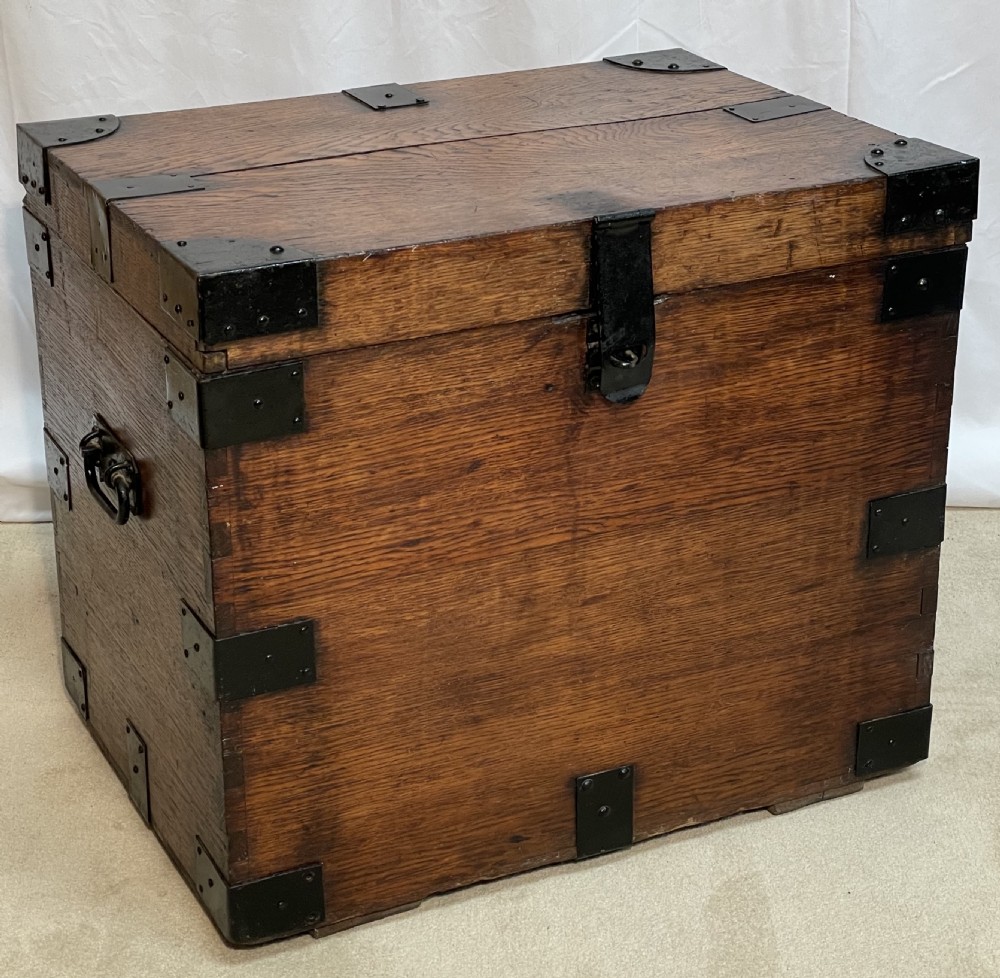 Iron Bound Oak Silver Trunk 19th Century View XII