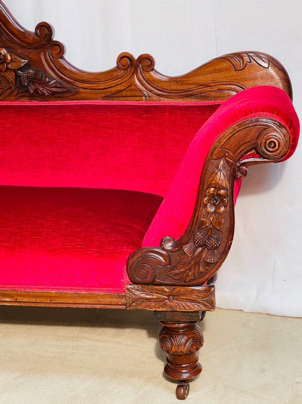 Stunning Irish Mahogany Double Scroll End Sofa  View VII