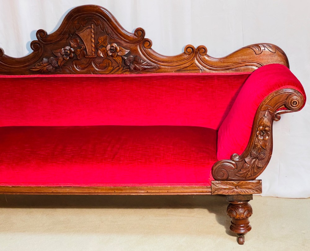 Stunning Irish Mahogany Double Scroll End Sofa  View IX