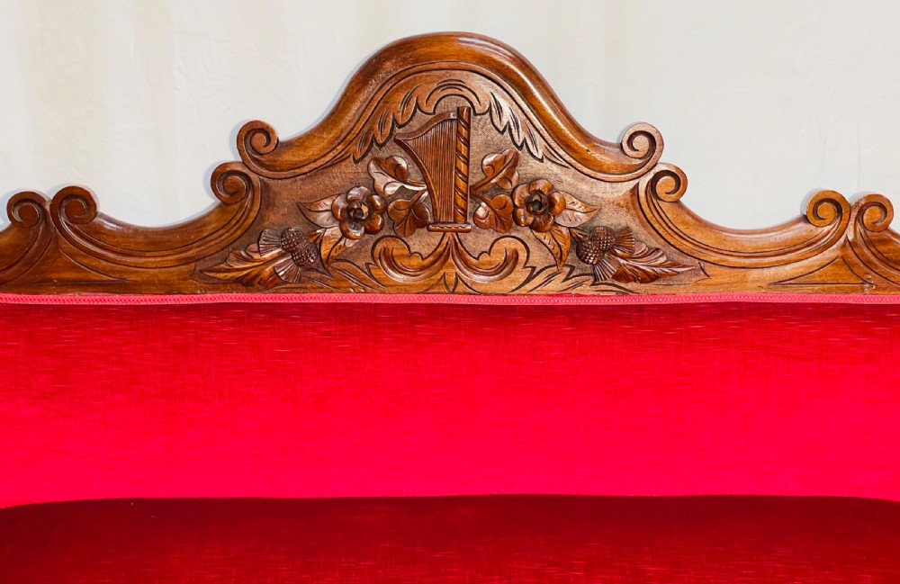 Stunning Irish Mahogany Double Scroll End Sofa  View X