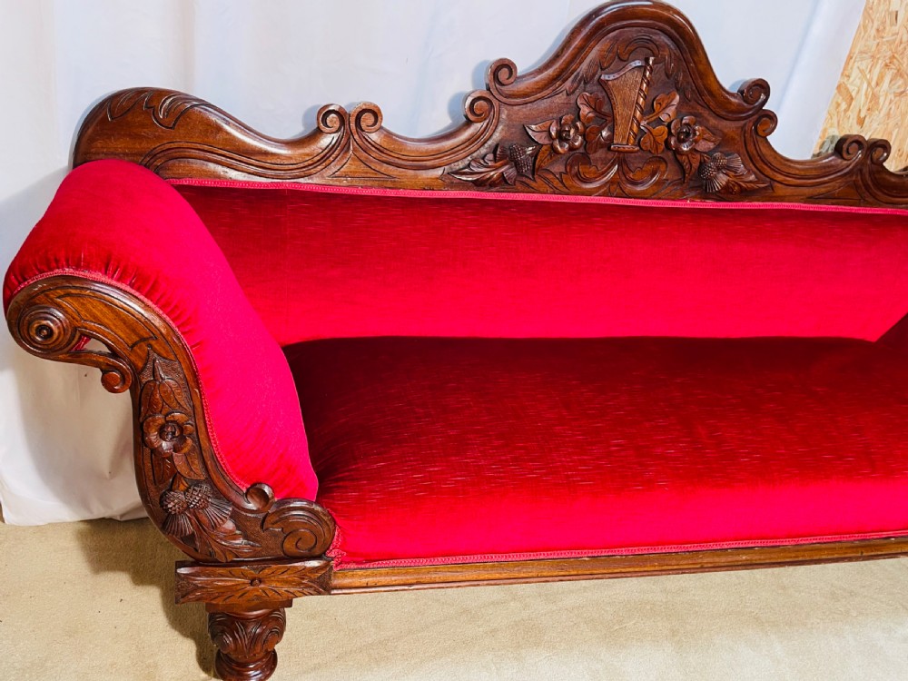 Stunning Irish Mahogany Double Scroll End Sofa  View XI