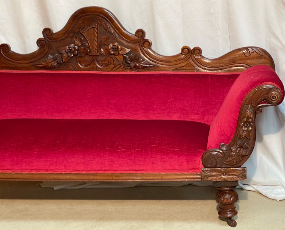 Stunning Irish Mahogany Double Scroll End Sofa  View XII