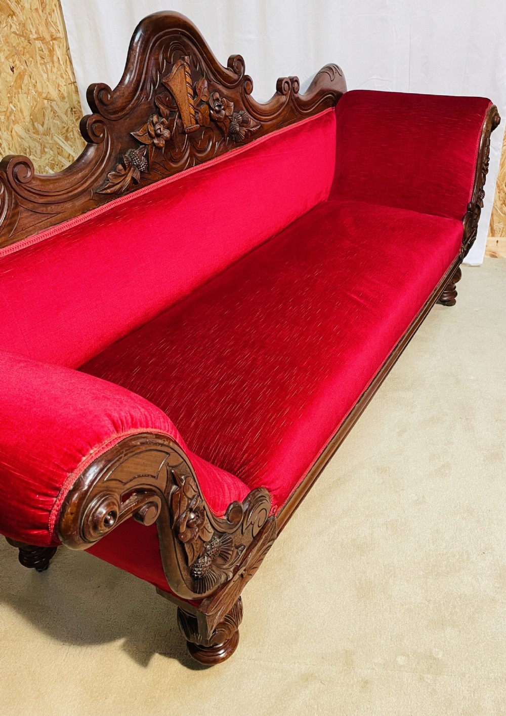 Stunning Irish Mahogany Double Scroll End Sofa  View XIII