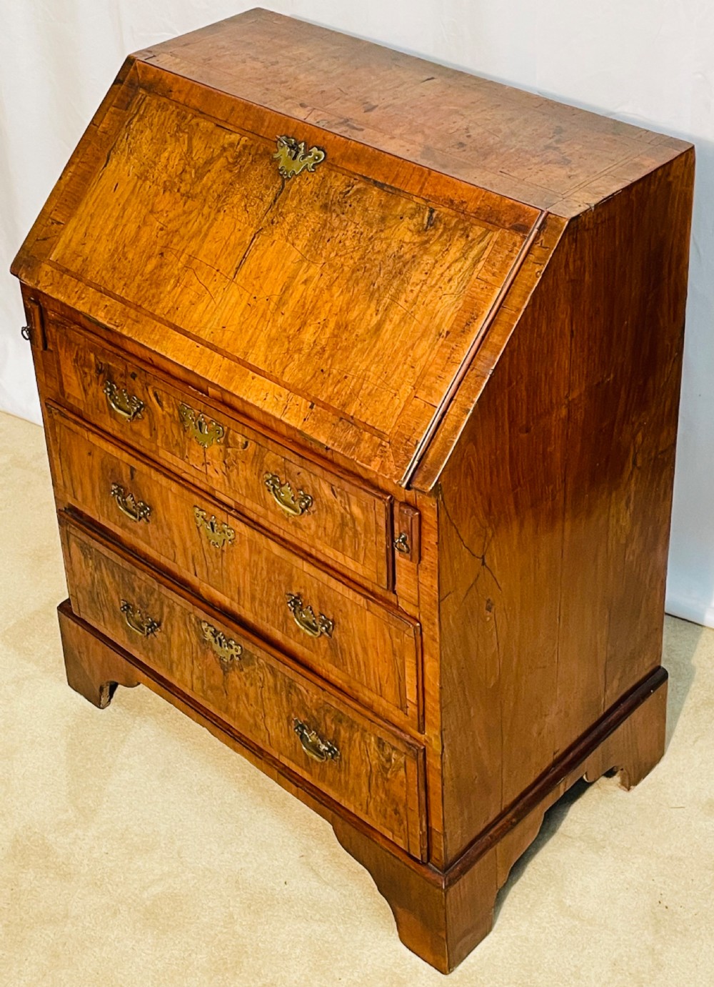 Georgian Walnut Country Bureau View VI