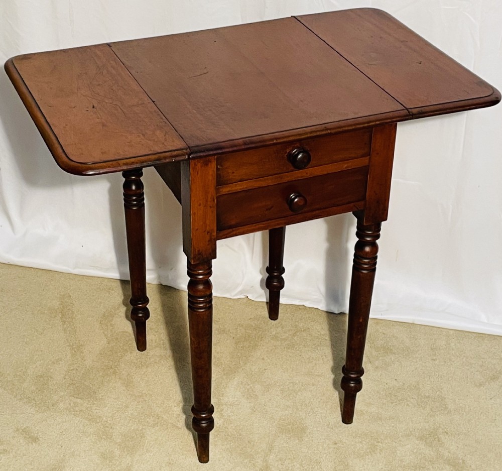19th C Two Drawer Pembroke Work Table View IV