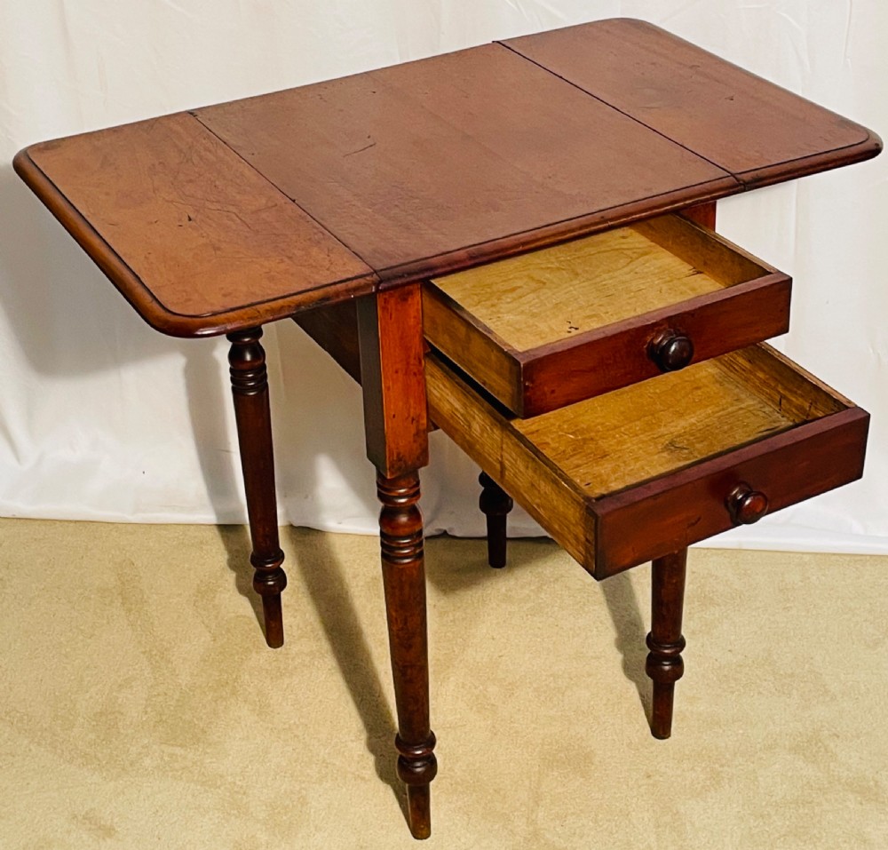 19th C Two Drawer Pembroke Work Table View VI