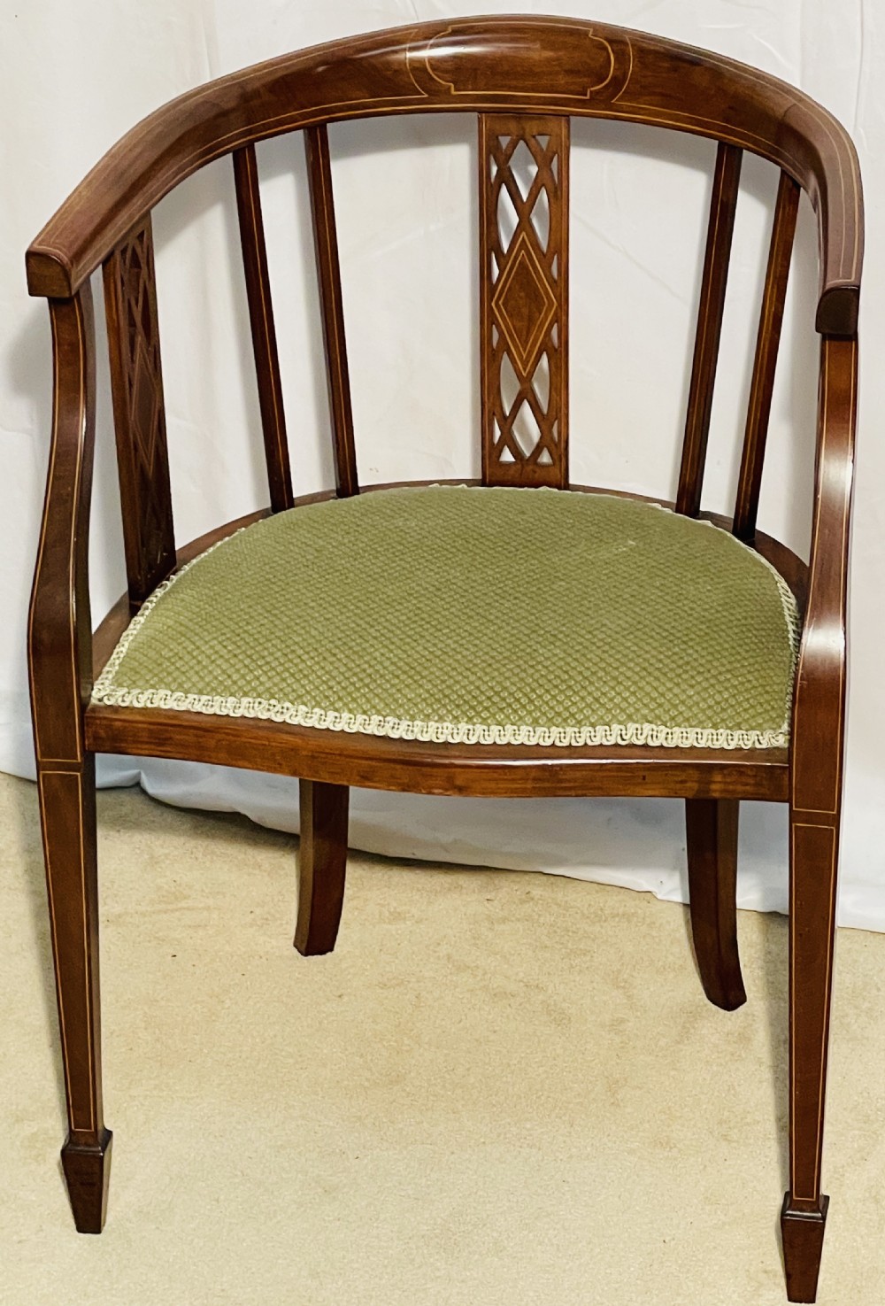 Edwardian Inlaid Desk Chair View VIII