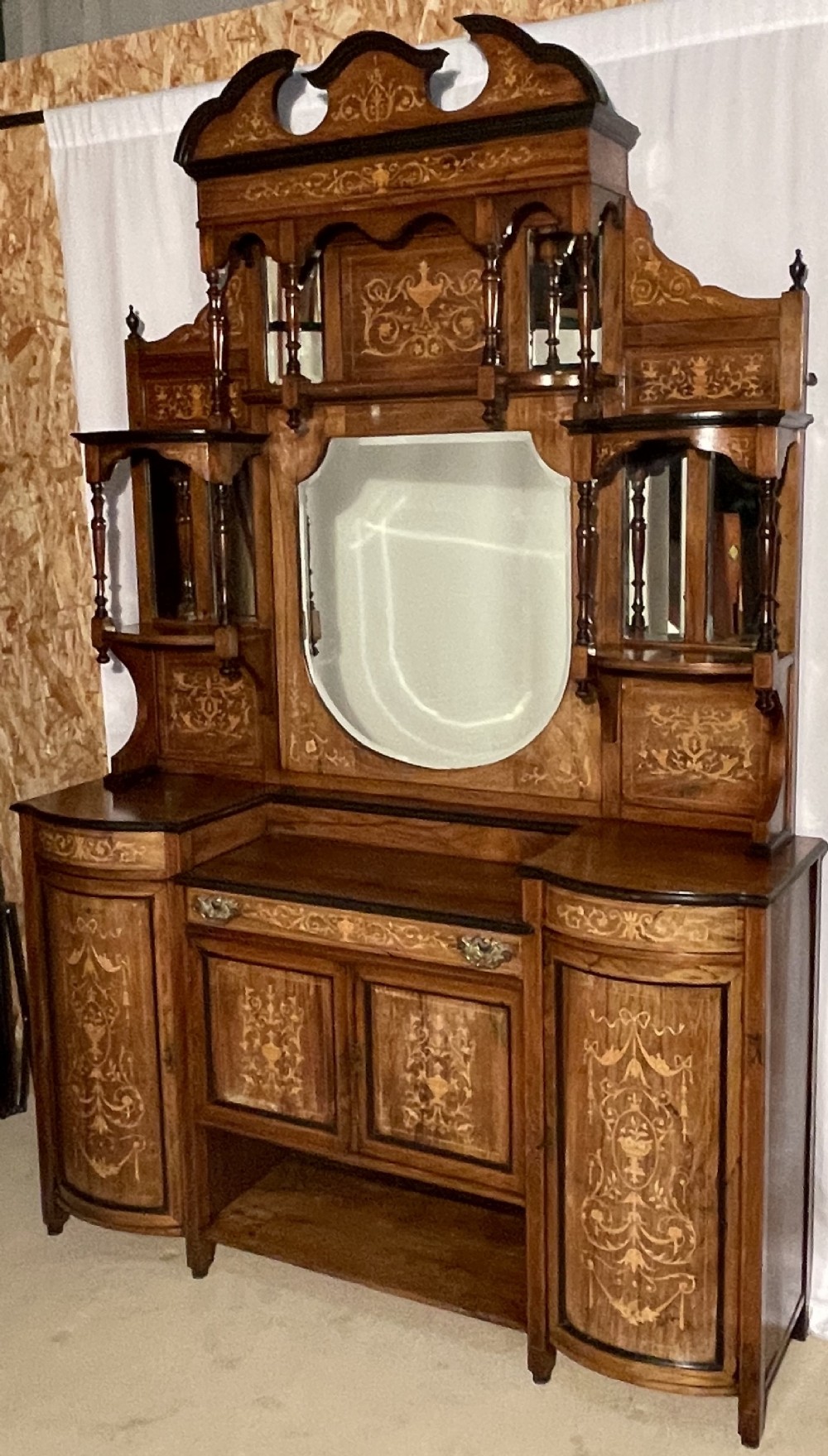 Fabulous Inlaid Victorian Rosewood Parlour Cabinet