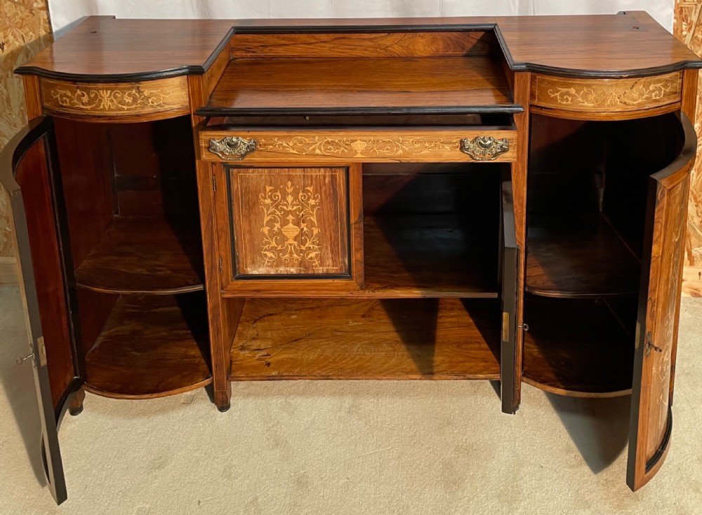 Fabulous Inlaid Victorian Rosewood Parlour Cabinet View X