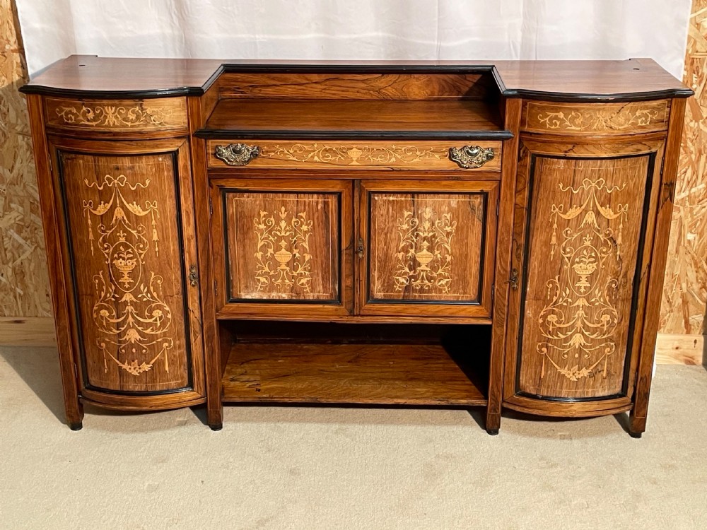Fabulous Inlaid Victorian Rosewood Parlour Cabinet View XI