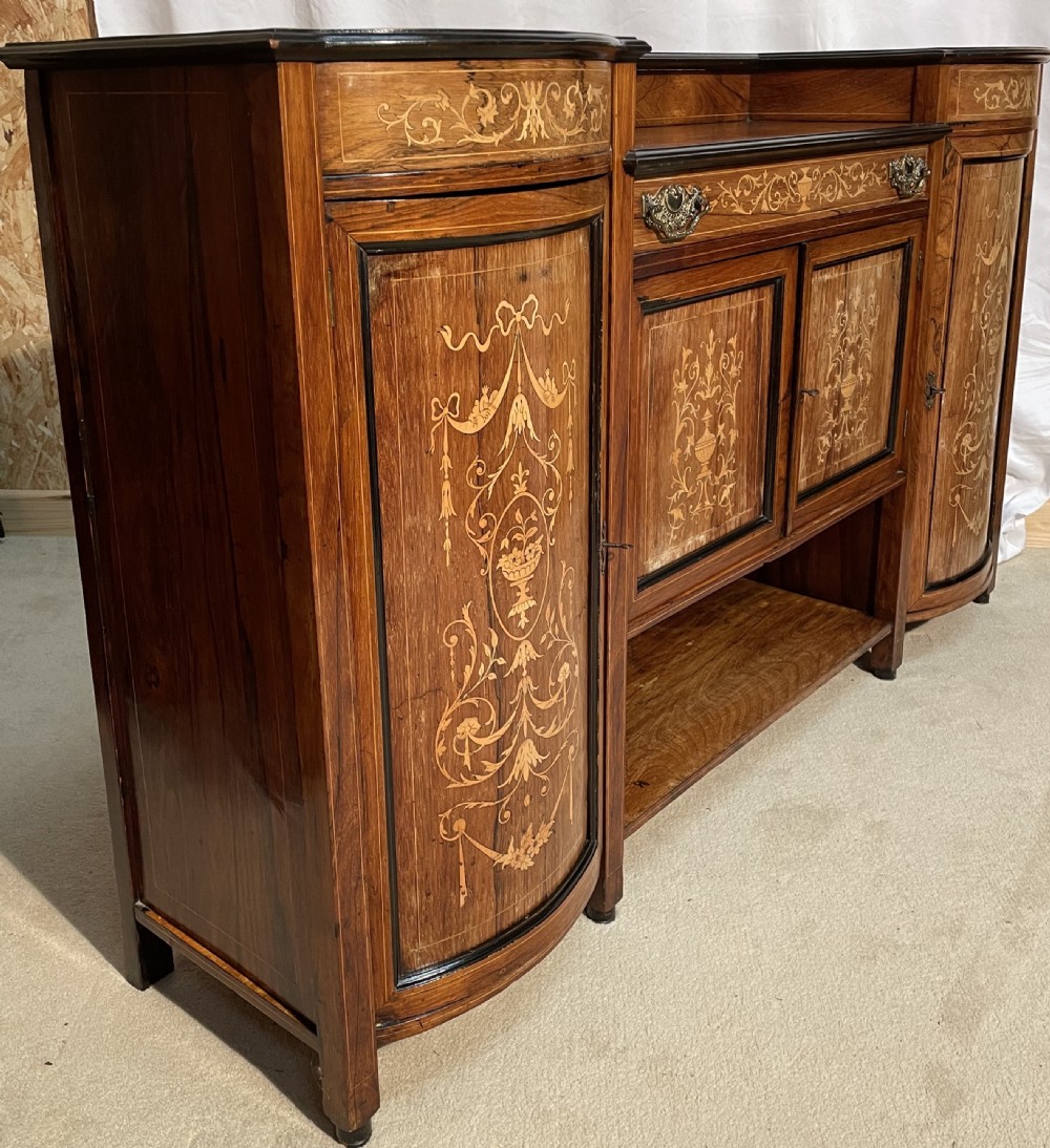 Fabulous Inlaid Victorian Rosewood Parlour Cabinet View XIII