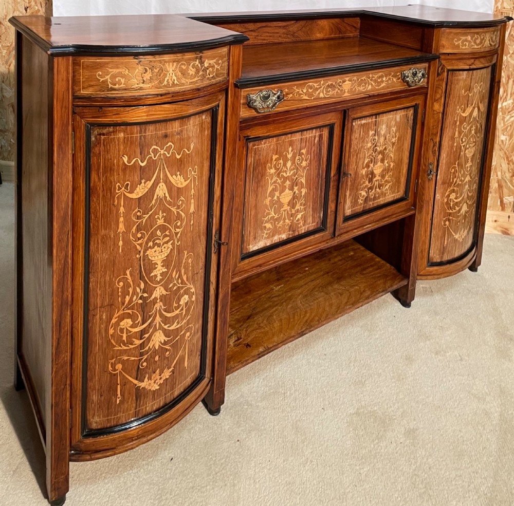 Fabulous Inlaid Victorian Rosewood Parlour Cabinet View XIV