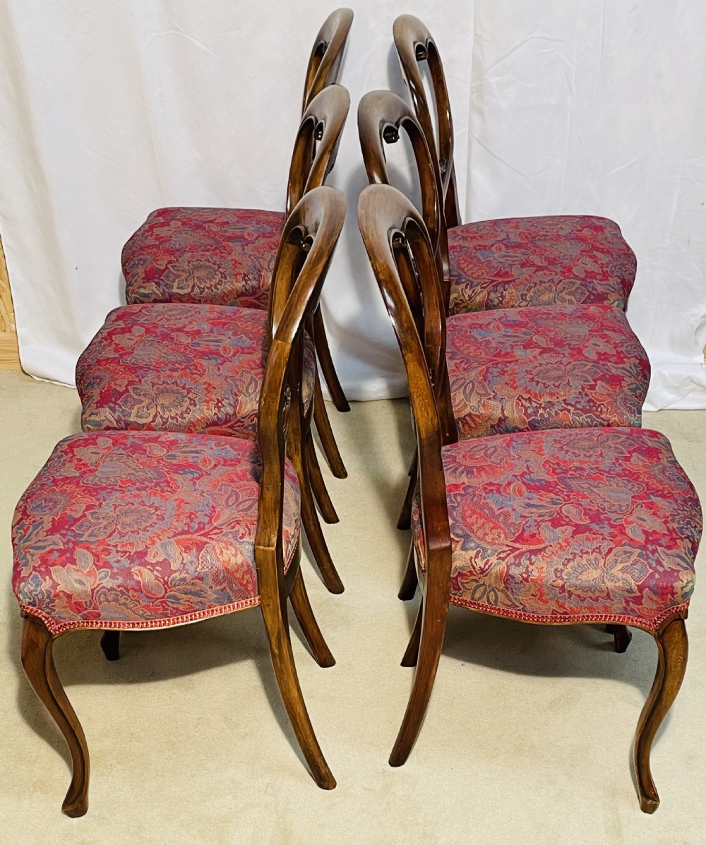 Superb set of Six Victorian Mahogany Dining Chairs View VII