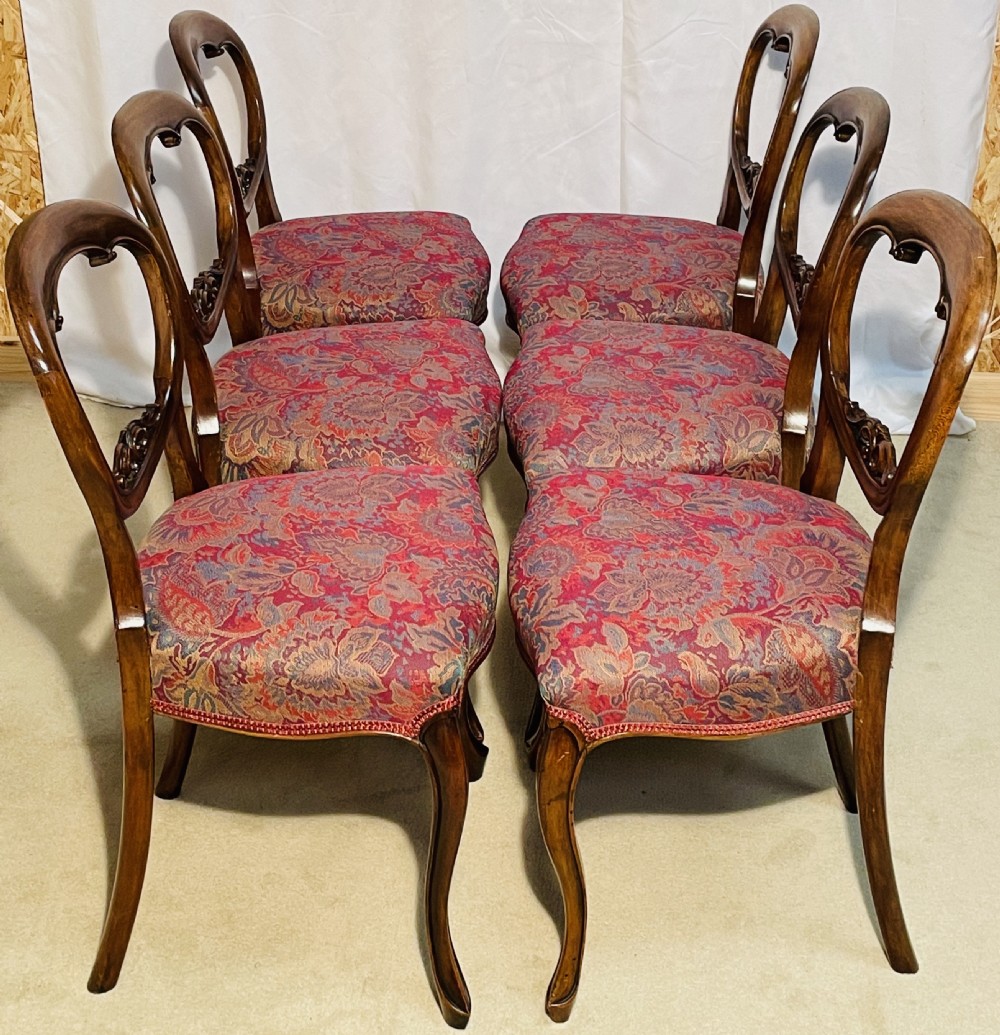 Superb set of Six Victorian Mahogany Dining Chairs View IX