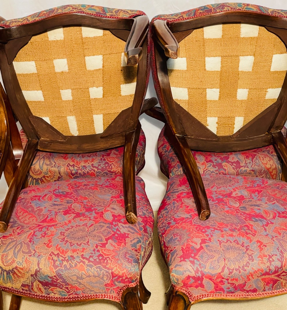 Superb set of Six Victorian Mahogany Dining Chairs View X