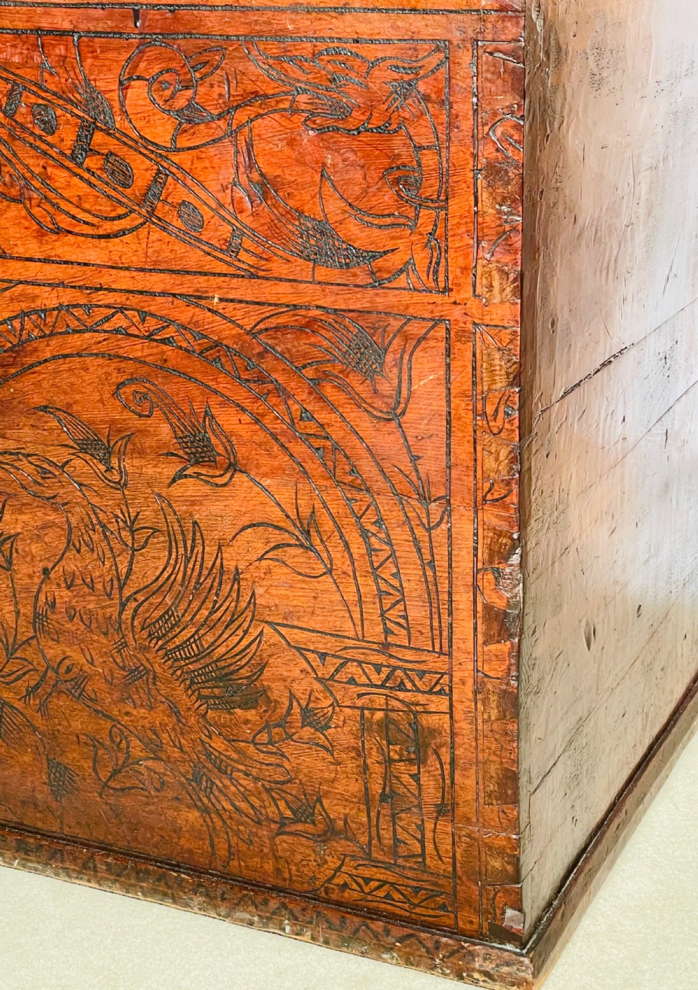 Fabulous 17th Century Italian Carved Cedarwood Coffer View IX