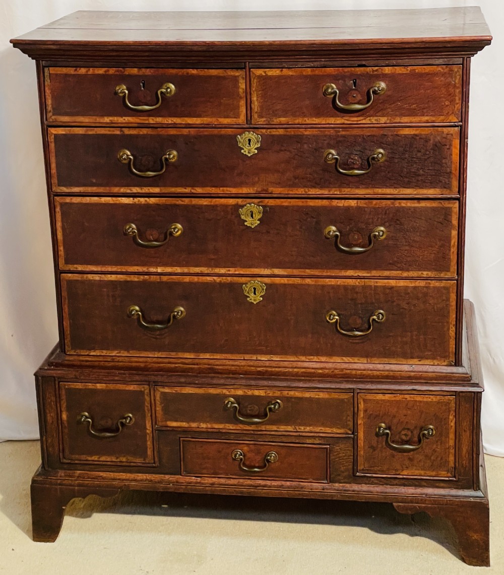 18th Century Oak Chest of Drawers on Stand.