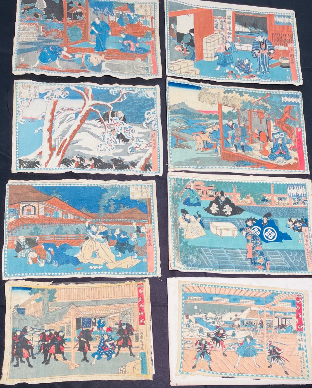Fine set of 8 Fine Quality Japanese Prints (unframed) View VII