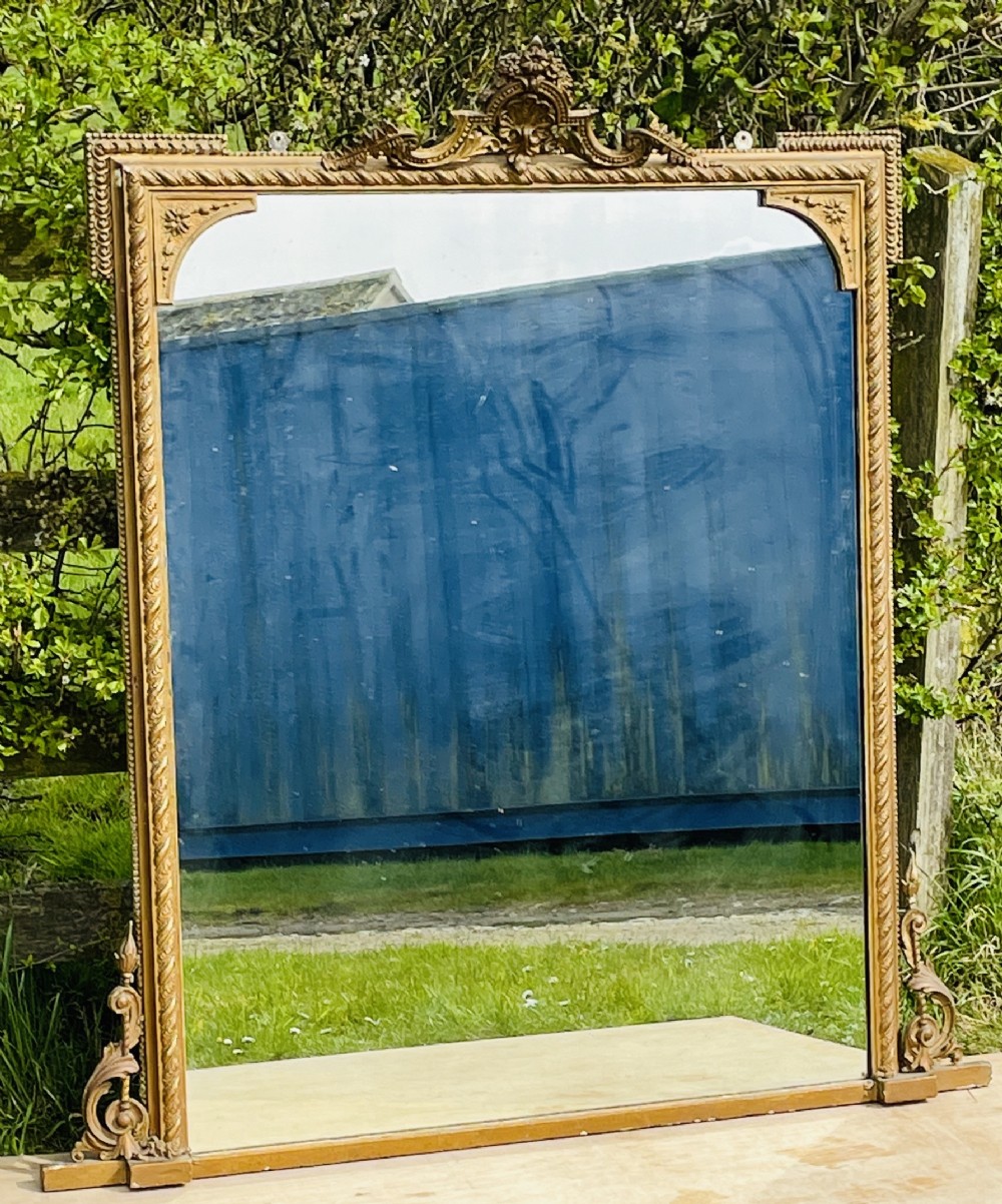 Large Gilt Overmantel Mirror