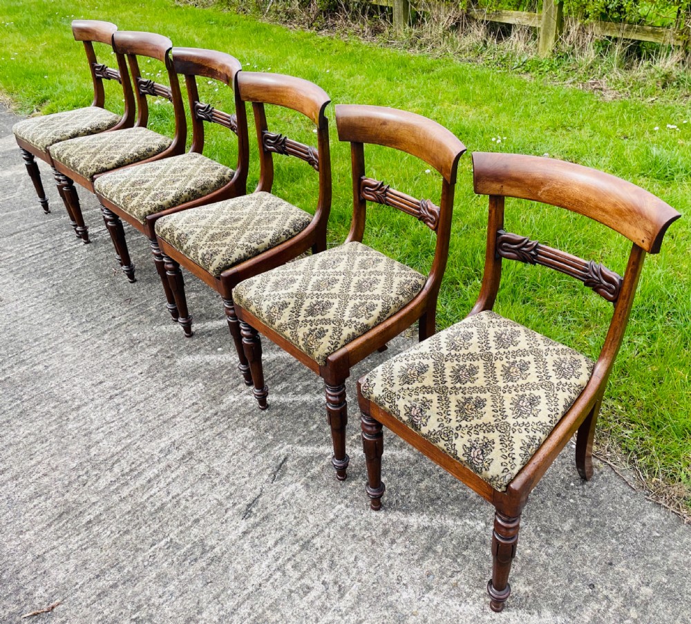 Set of Six Early Victorian Mahogany Dining Chairs View V