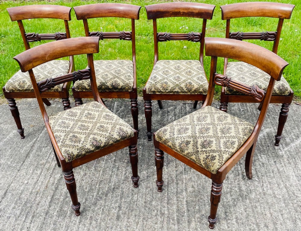 Set of Six Early Victorian Mahogany Dining Chairs View VI