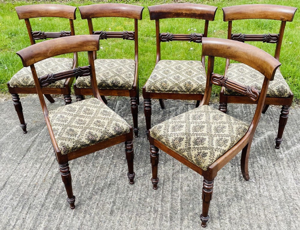Set of Six Early Victorian Mahogany Dining Chairs View VII