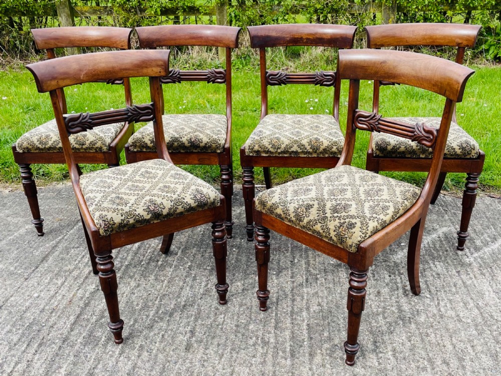 Set of Six Early Victorian Mahogany Dining Chairs View VIII
