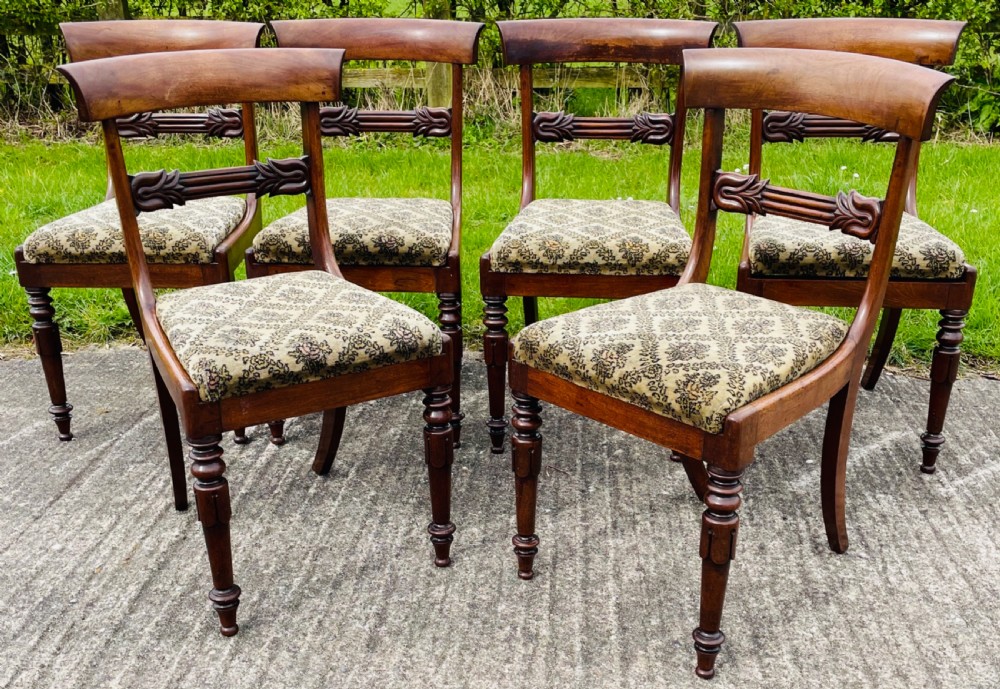 Set of Six Early Victorian Mahogany Dining Chairs View IX