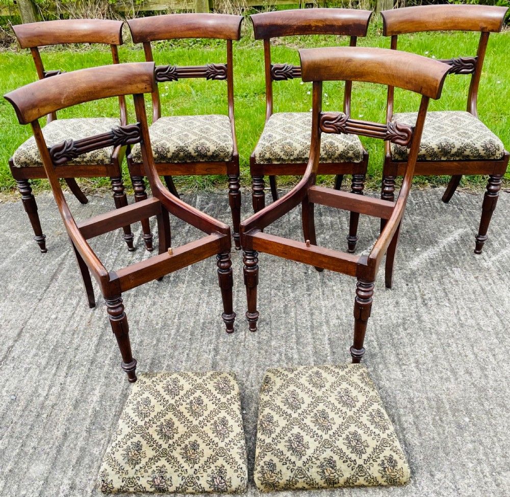 Set of Six Early Victorian Mahogany Dining Chairs View XIV