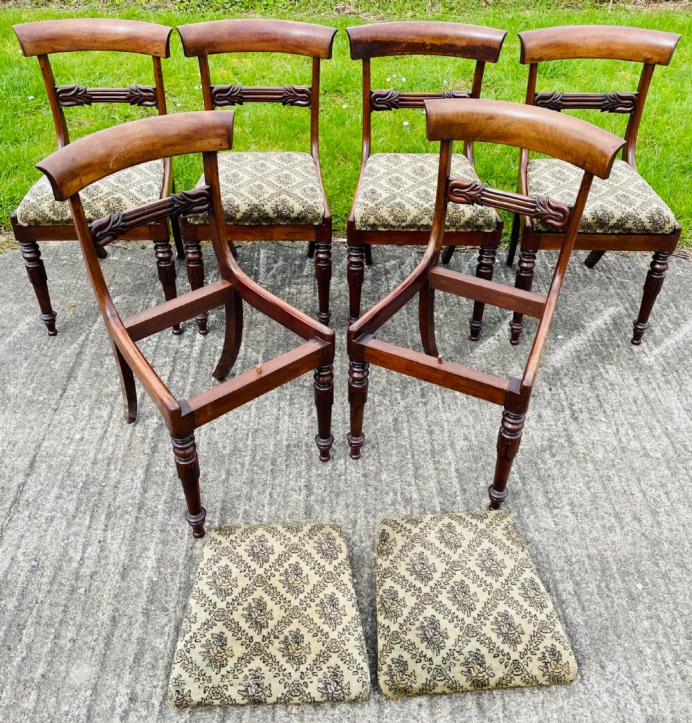 Set of Six Early Victorian Mahogany Dining Chairs View XVI