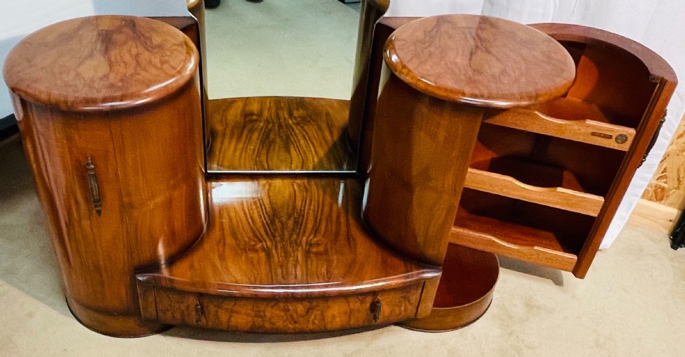 Fabulous Shrager Burr Walnut Iconic Cylinder Dressing Table View V