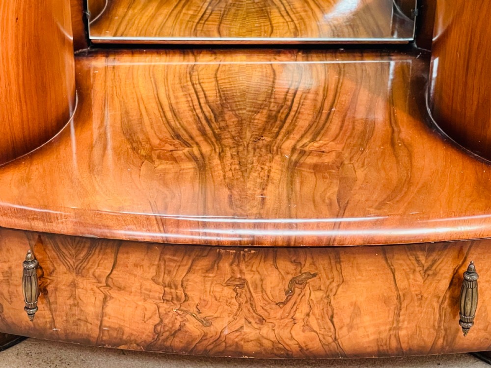 Fabulous Shrager Burr Walnut Iconic Cylinder Dressing Table View VII