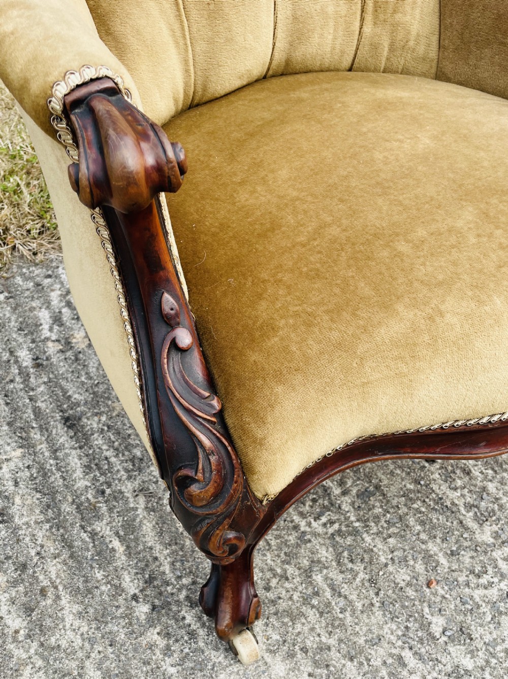 Stunning Victorian Carved Mahogany Armchair. View VII