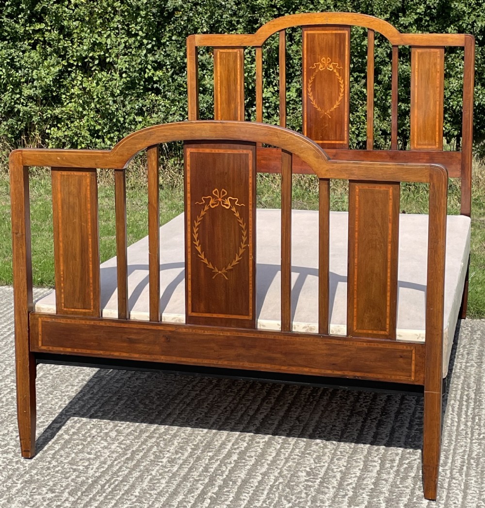 Edwardian Inlaid Mahogany Double Bed