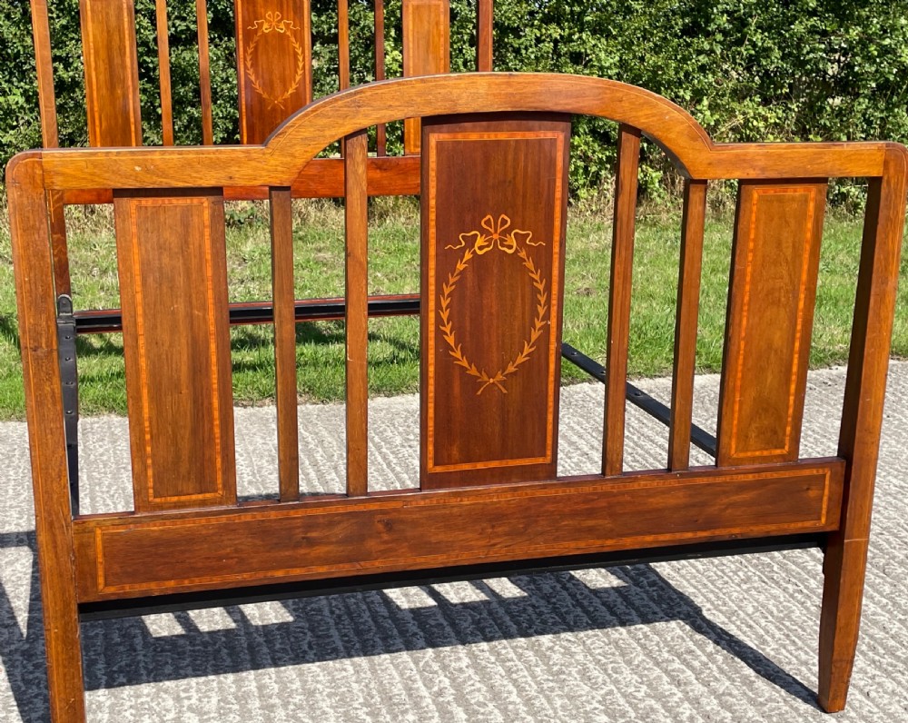Edwardian Inlaid Mahogany Double Bed View IV