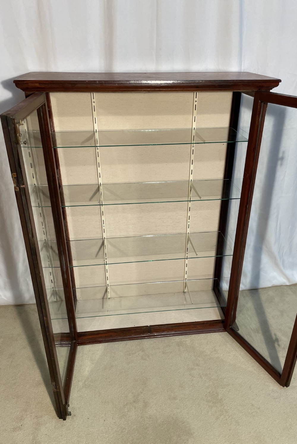 Edwardian Shop Glazed Wall Display Cabinet. View VI