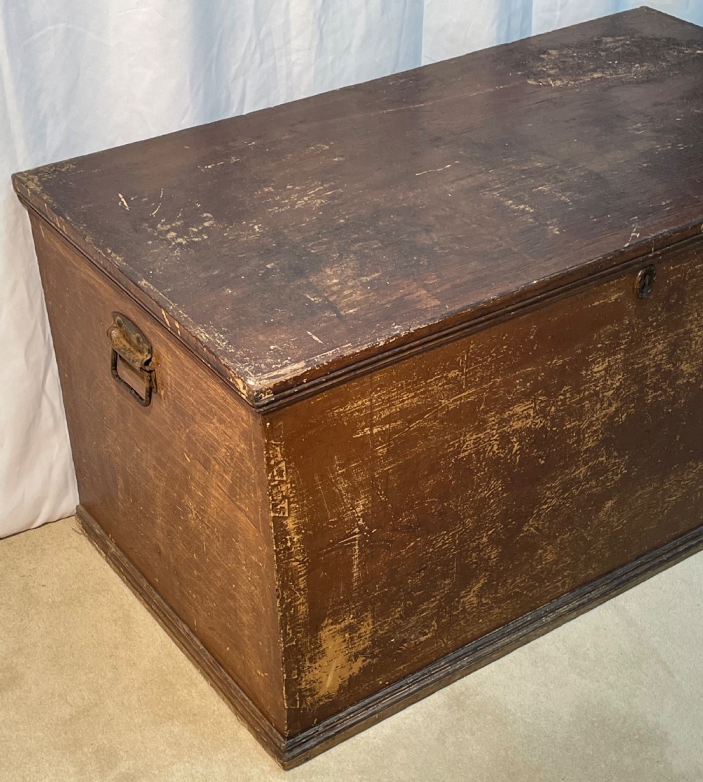 Large Victorian Pine Blanket Box in original paint View VI