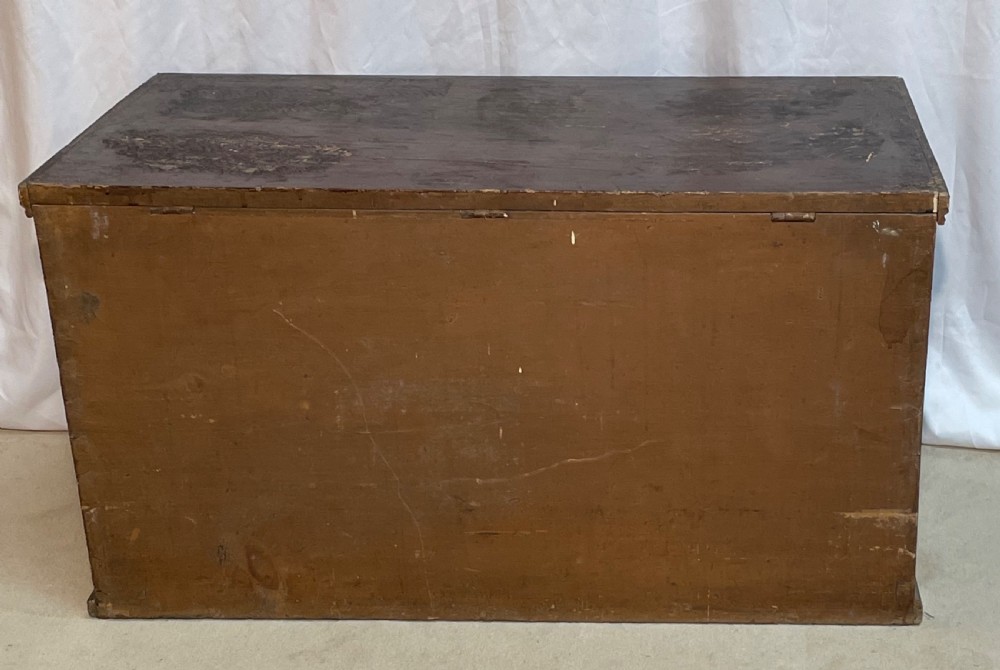 Large Victorian Pine Blanket Box in original paint View VIII
