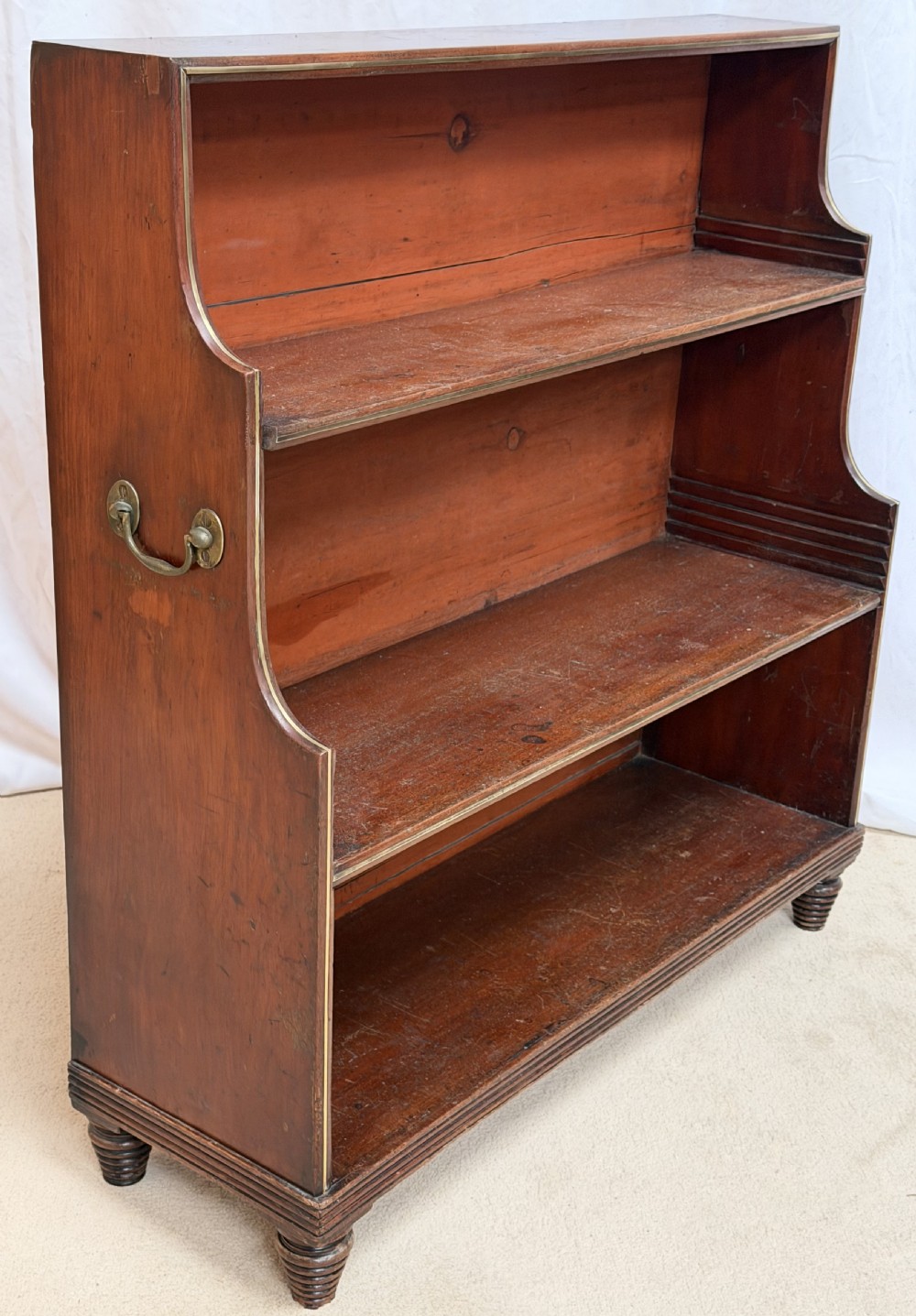 Regency Mahogany Campaign Waterfall Bookcase  View III