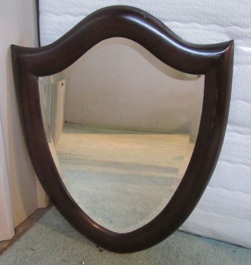 fig 1. Attractive Victorian Mahogany Shield Shaped Wall Mirror